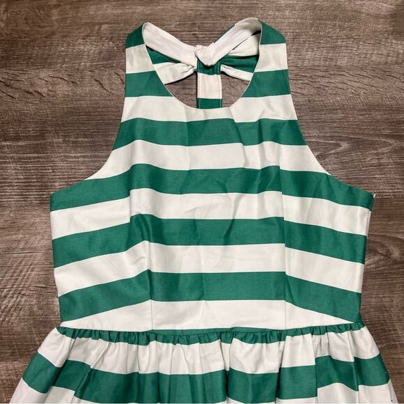 Jodi Kristopher Green White Striped Dress Size 11 - Picture 2 of 11